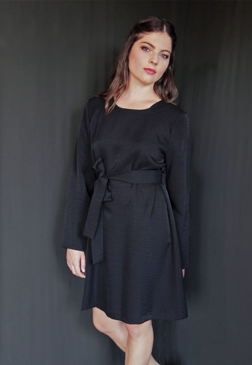 Robe Noire Chic Cocktail Soirée Mariage Créateur SOLENE MARTIN